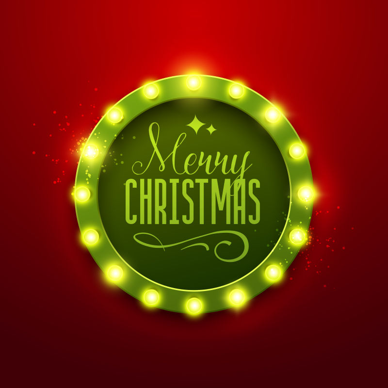 圣诞节绿色背景矢量图