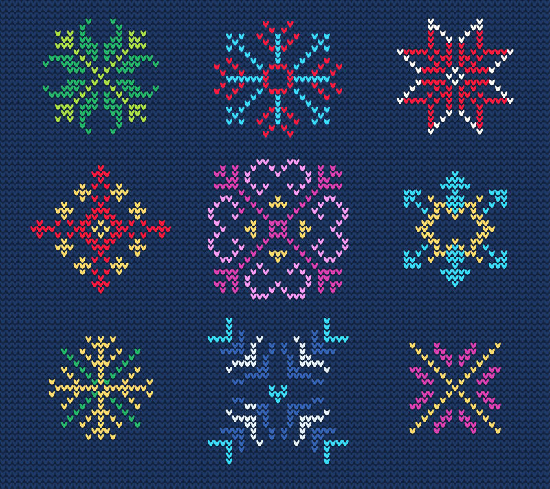 矢量创意圣诞针织纹理图案设计