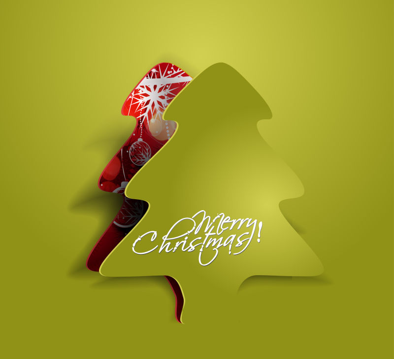 现代抽象圣诞树背景矢量插图