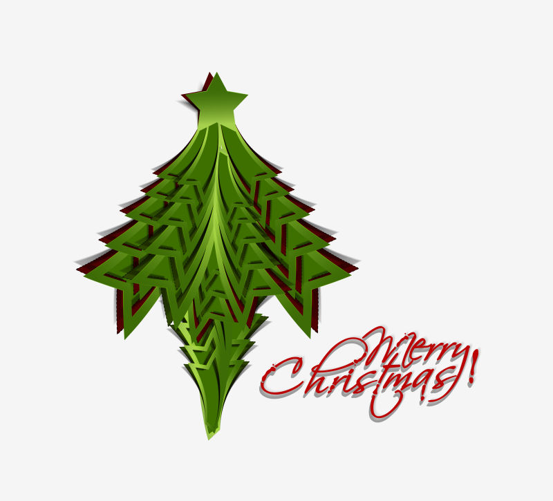 抽象创意现代圣诞树背景设计矢量插图