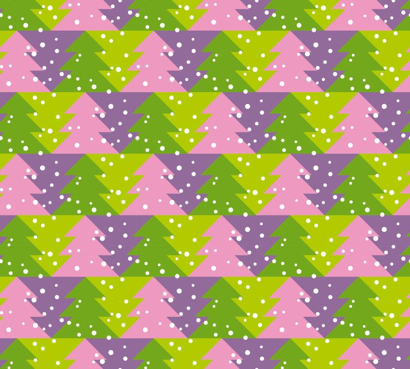 可爱的圣诞树矢量插图