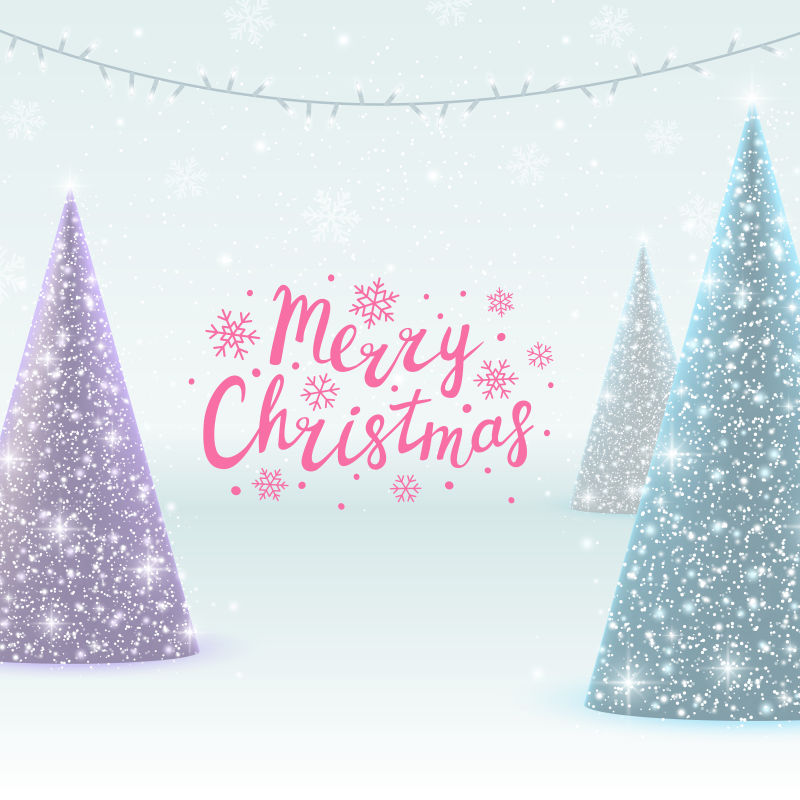 美丽的圣诞树装饰矢量背景