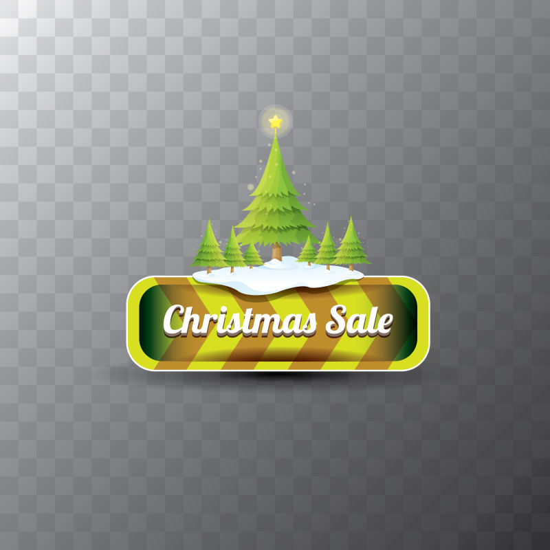 矢量圣诞树绿色标题