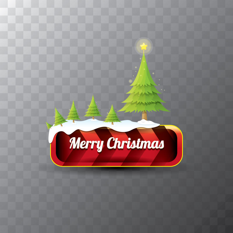 圣诞树标题字母矢量