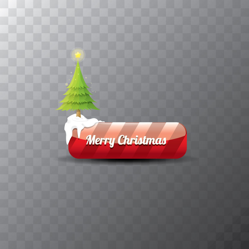 圣诞树与带字母的圣诞标题矢量