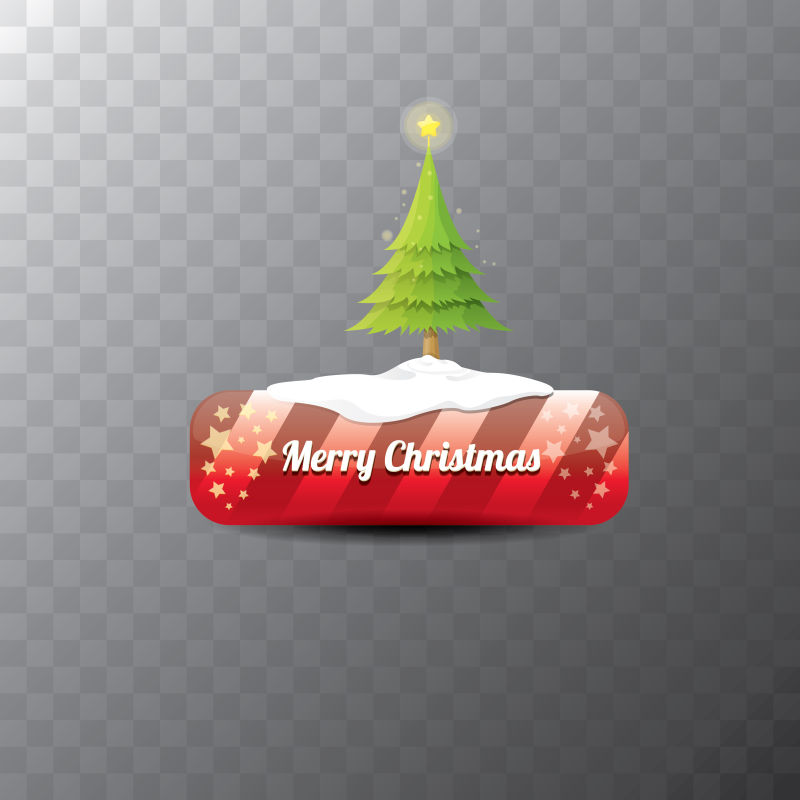 矢量灰色背景上的圣诞树标题