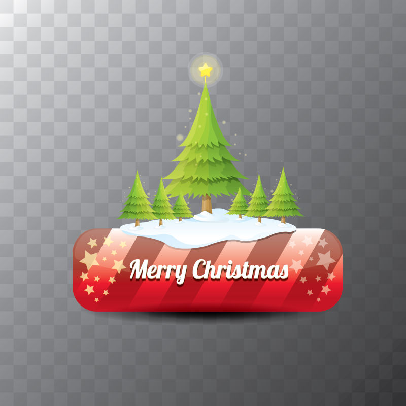 圣诞树下的红色字母矢量