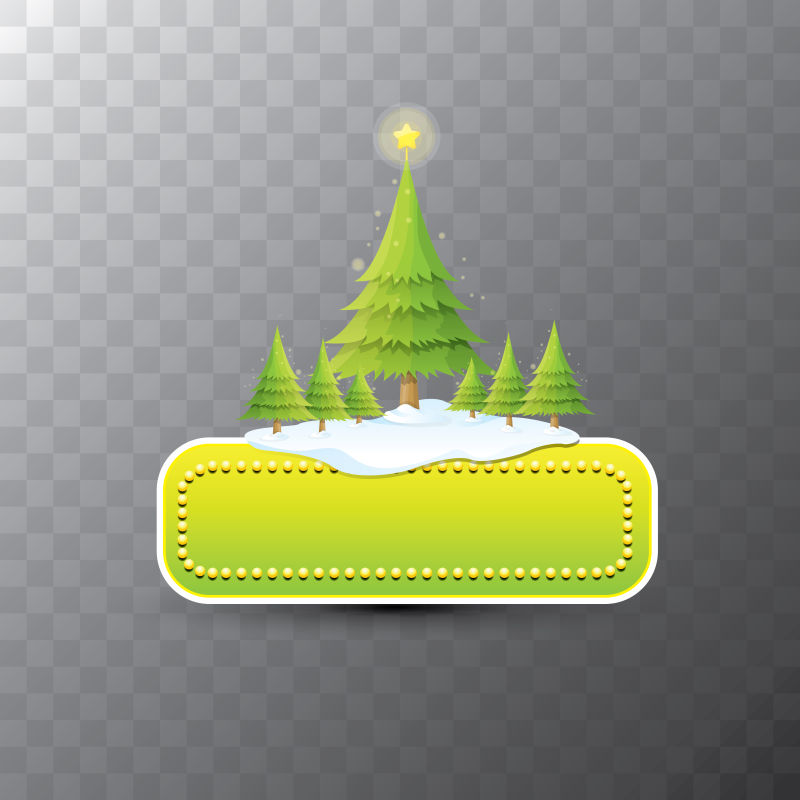 绿色圣诞树标题矢量