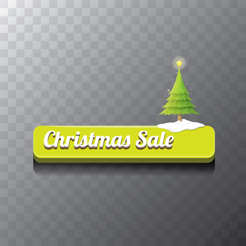 矢量圣诞树黄色标题