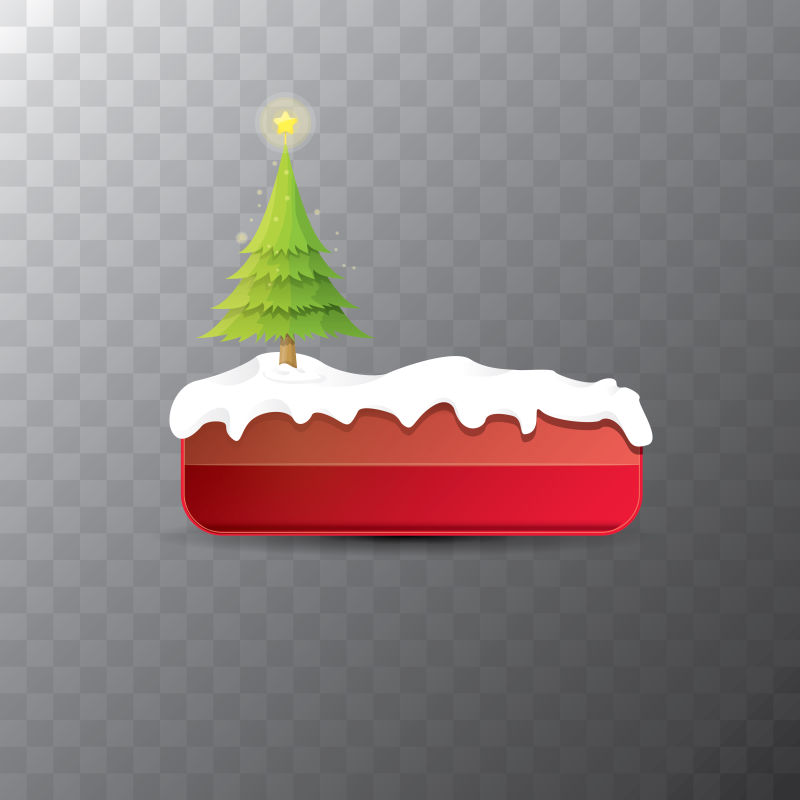 红色标题上的圣诞树矢量