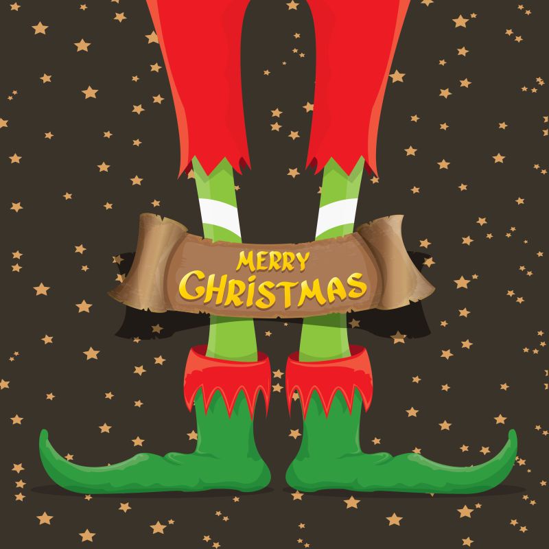 卡通EFS腿矢量创意圣诞贺卡