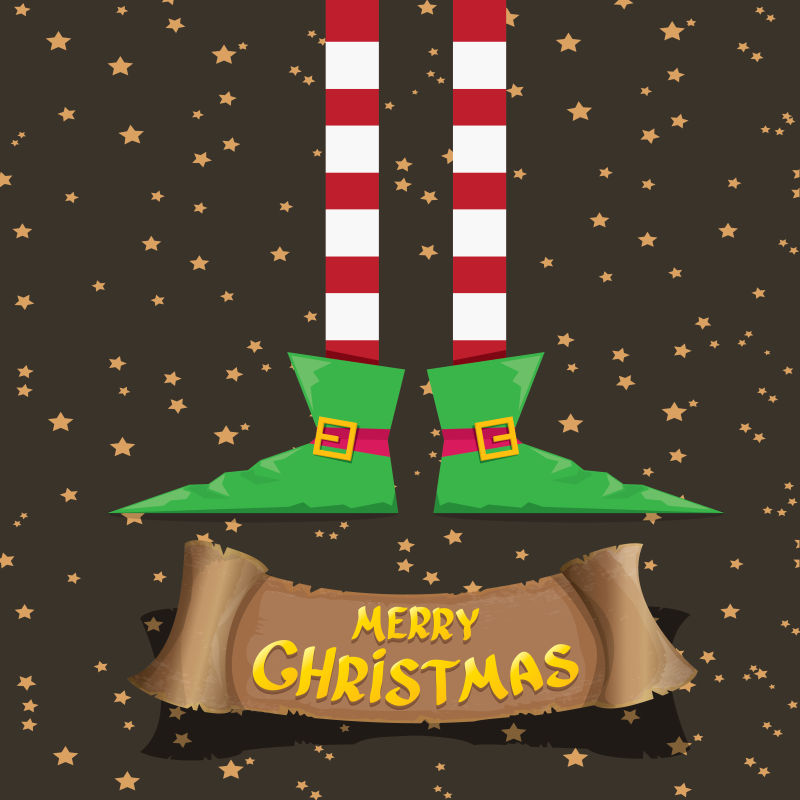 卡通圣诞快乐矢量贺卡