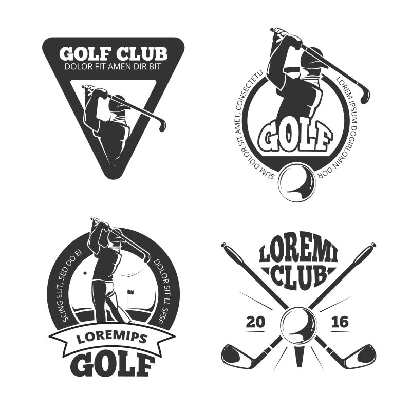 矢量创意高尔夫运动标签设计图
