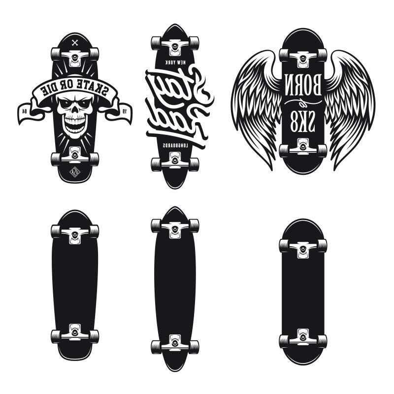 矢量黑白创意促销标签设计图