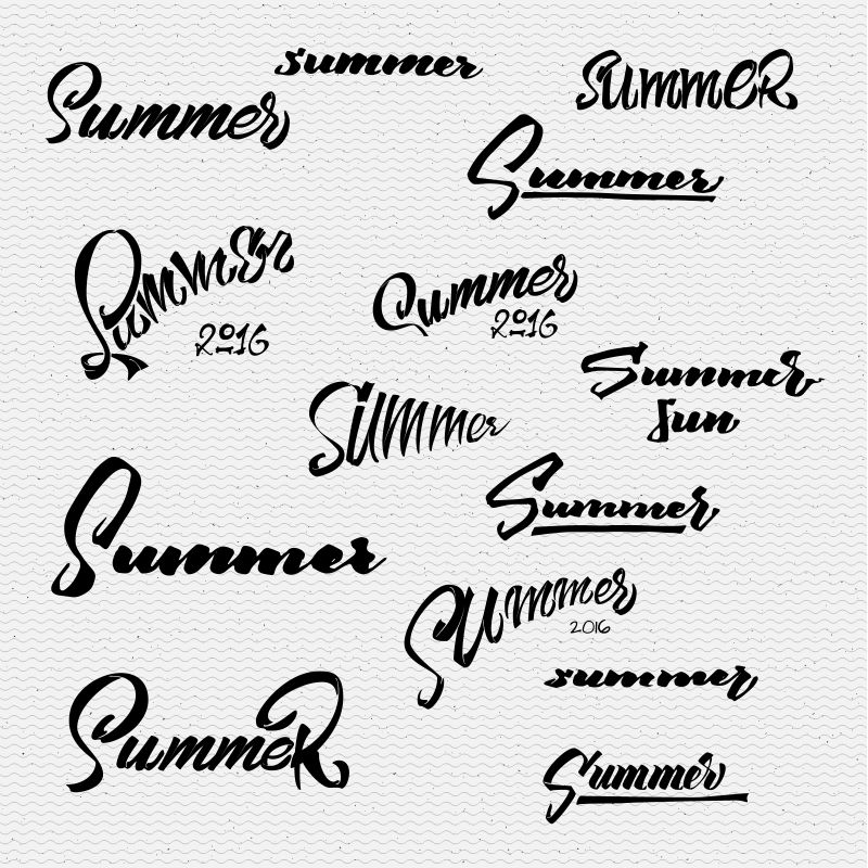 创意的暑假标签矢量设计