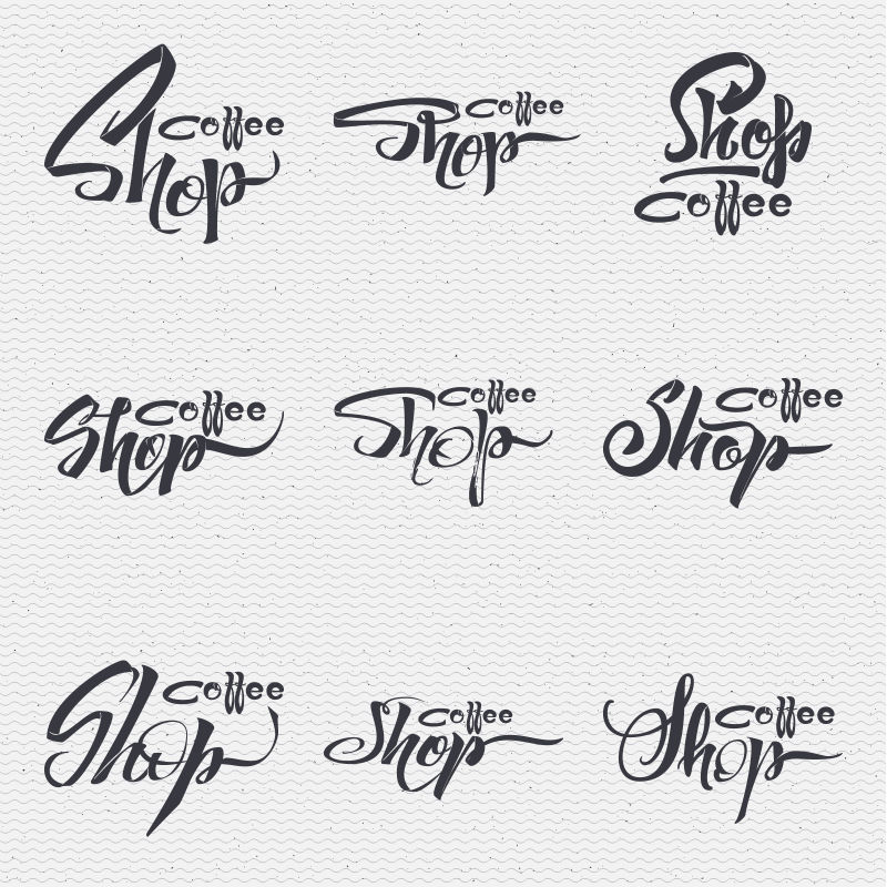 咖啡店艺术标签矢量设计