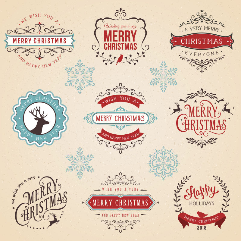 精美的圣诞标签矢量设计