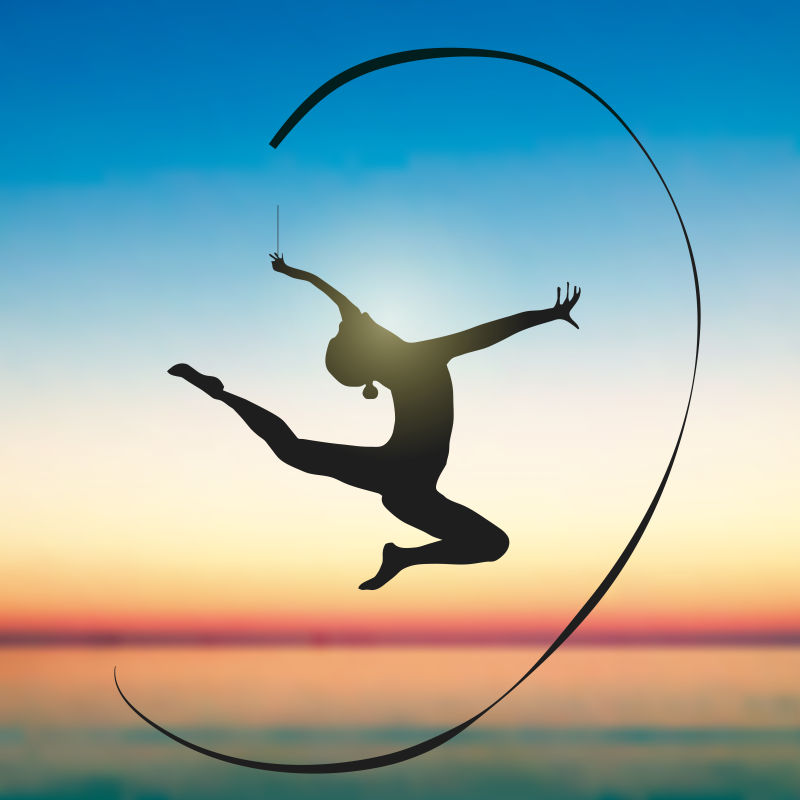 艺术体操剪影矢量