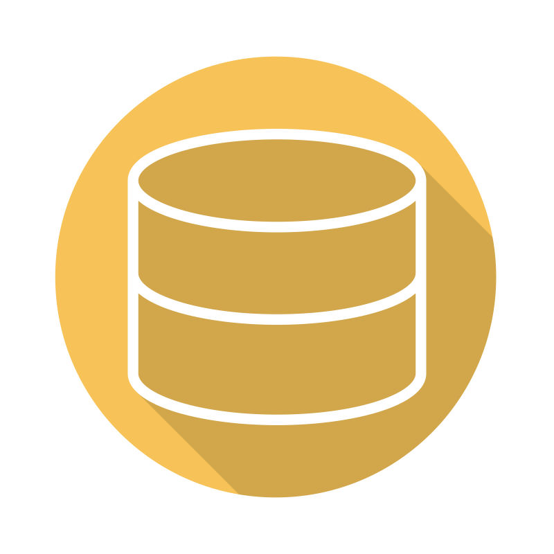 黄色数据库图标矢量设计