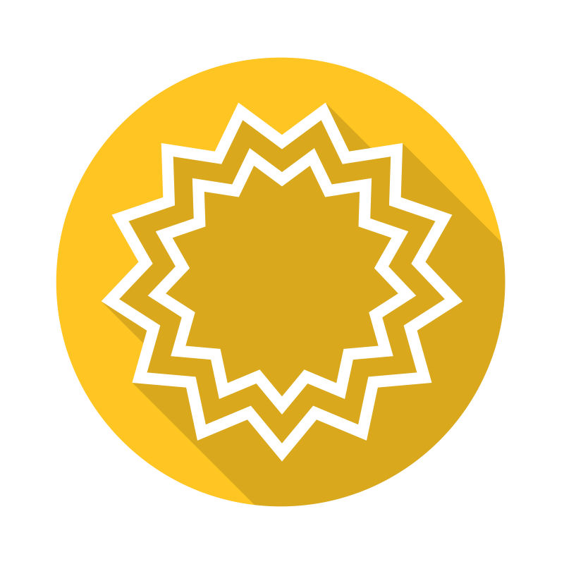 黄色轮廓阴影矢量图标