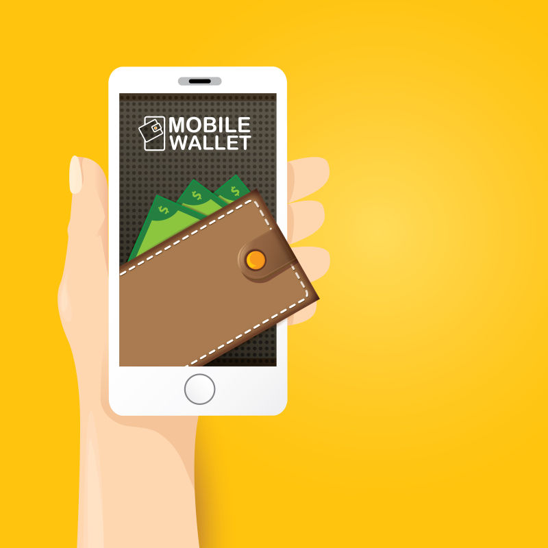 矢量数字手机钱包