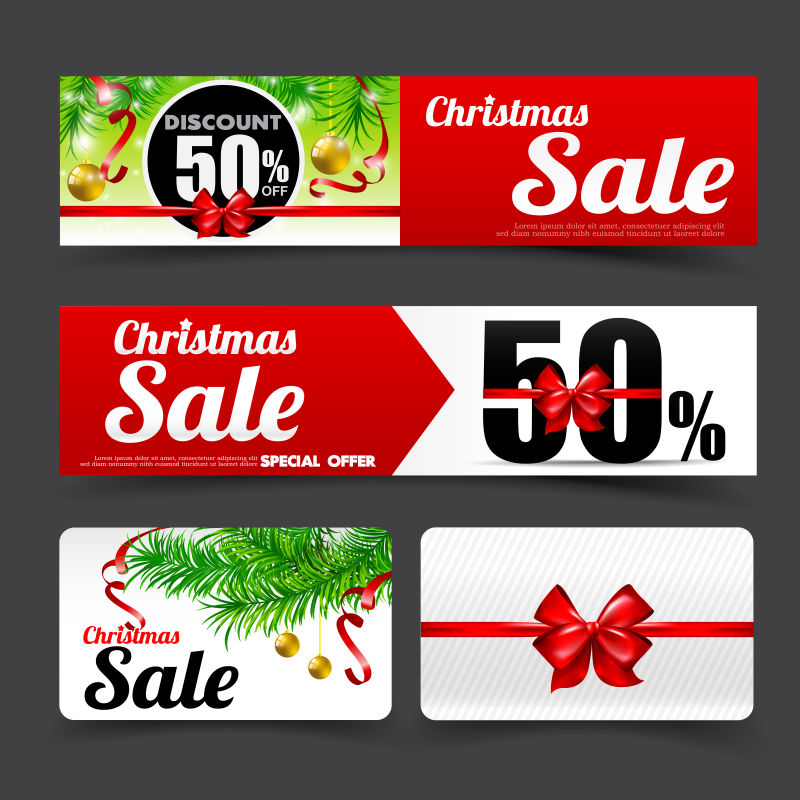 圣诞促销海报设计矢量插图