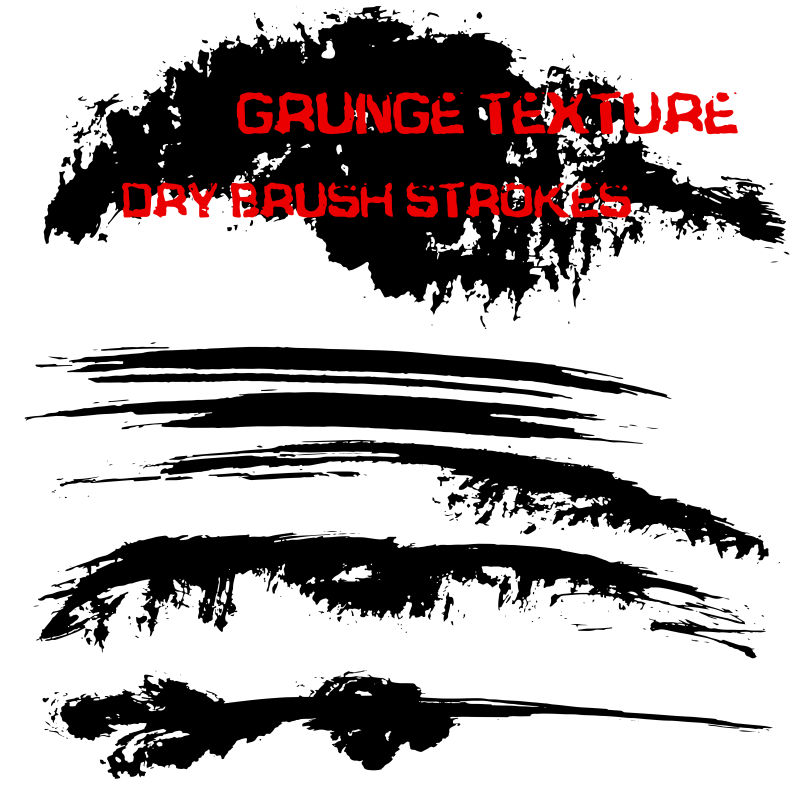 黑色笔墨矢量笔画