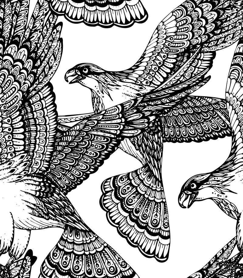 手绘卡通矢量老鹰logo设计图