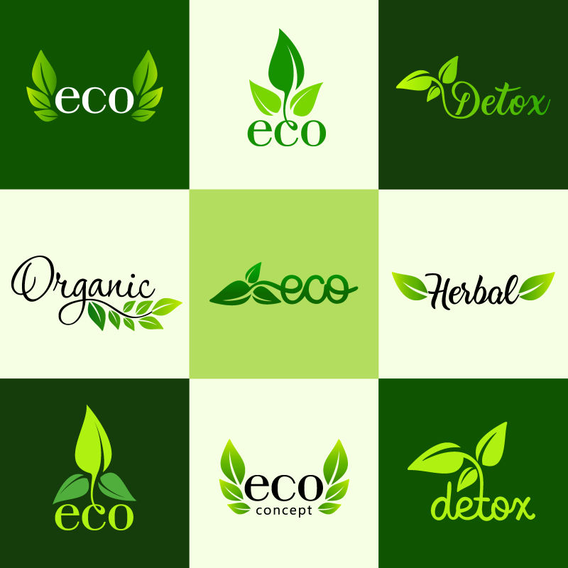 绿色环保标志矢量设计