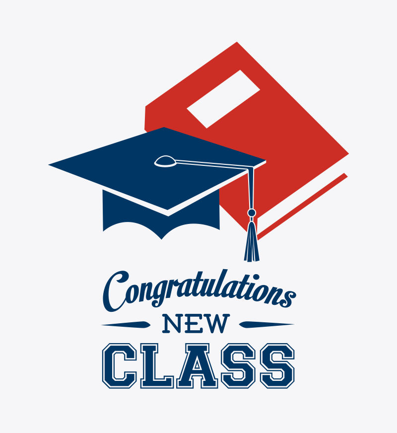 矢量毕业教育标志设计图