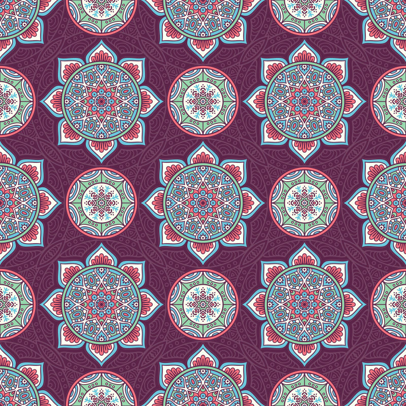 创意波西米亚风格几何花卉矢量设计