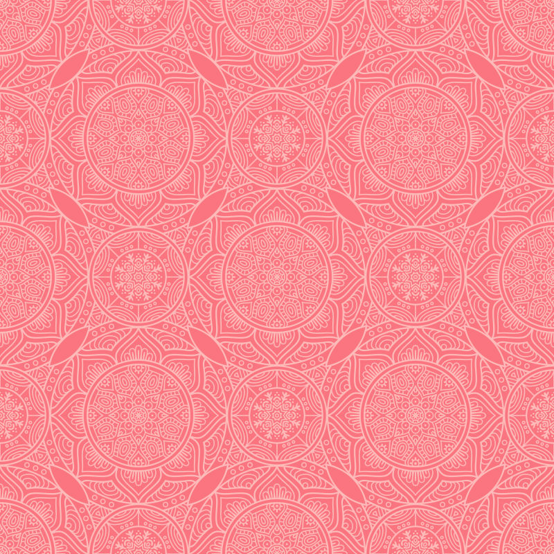 粉色波西米亚风矢量插图