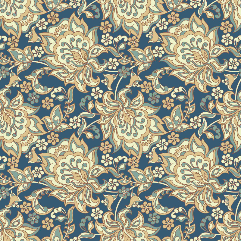 印度传统花卉背景矢量设计