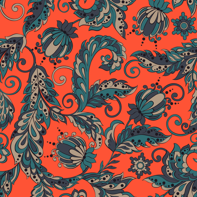 矢量传统花卉背景