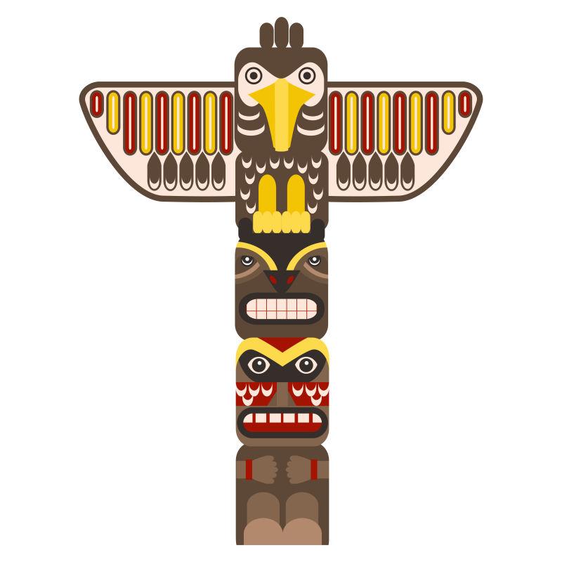 带动物的传统图腾矢量图