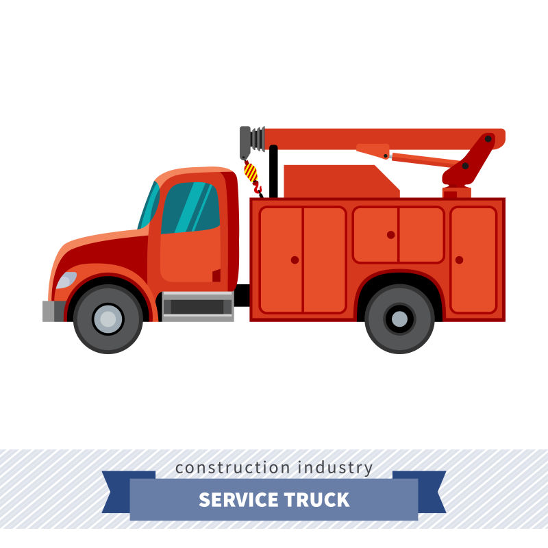 矢量的红色小型起重机