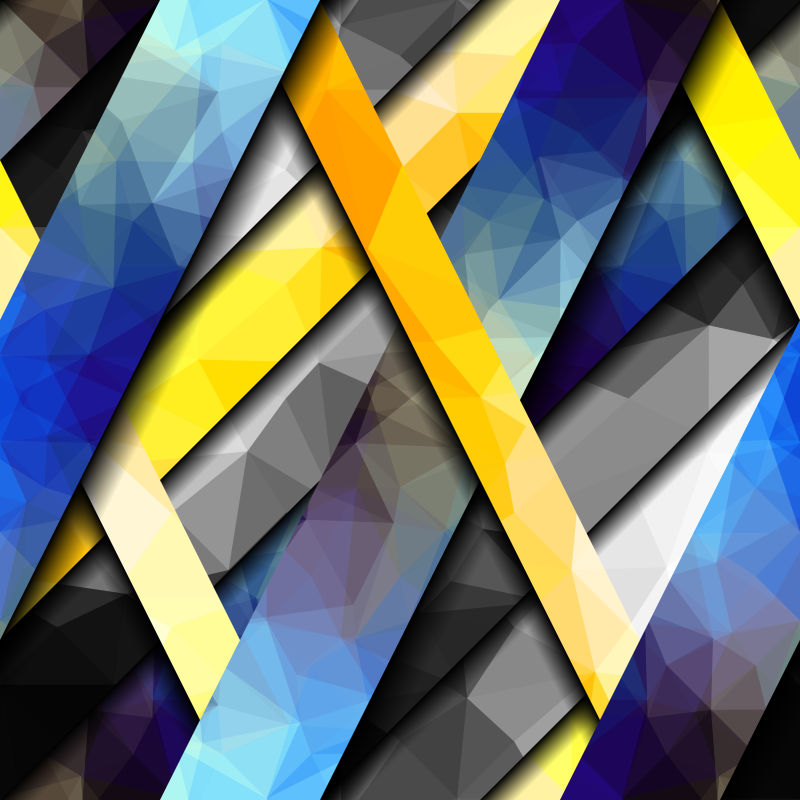 蓝色条纹与黄色条纹交织在在一起矢量