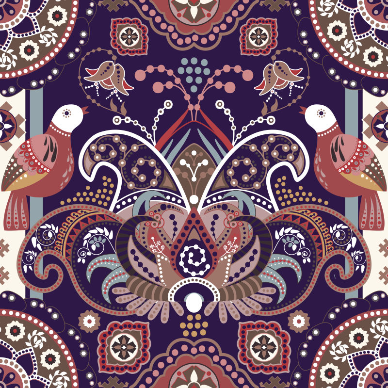 抽象矢量彩色装饰无缝图案背景