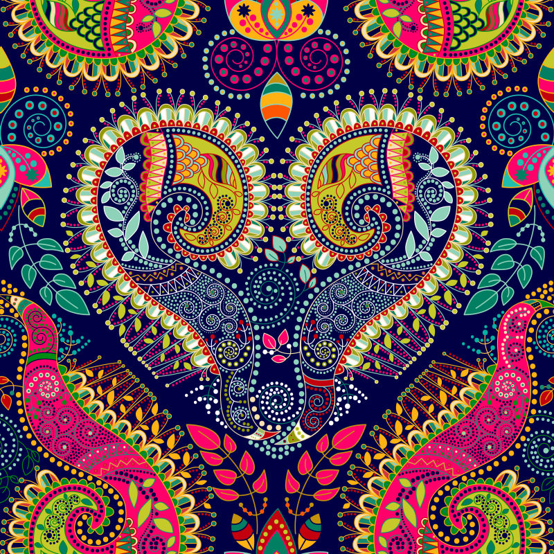 创意矢量彩色装饰图案无缝背景