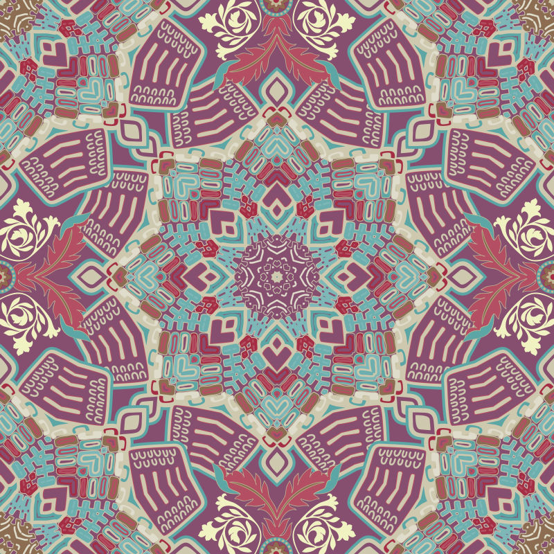 无缝式棕色花型效果矢量