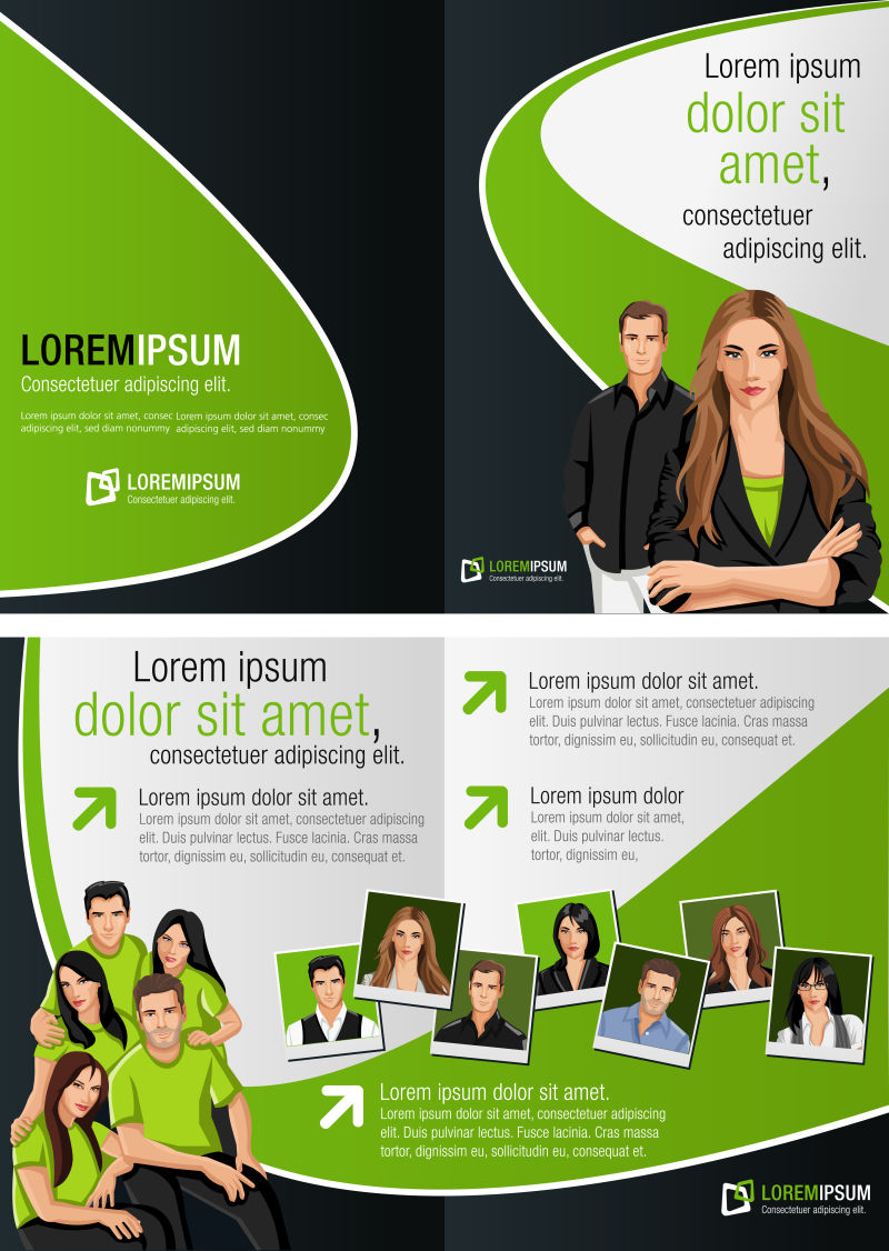 白绿两色的商业矢量广告图