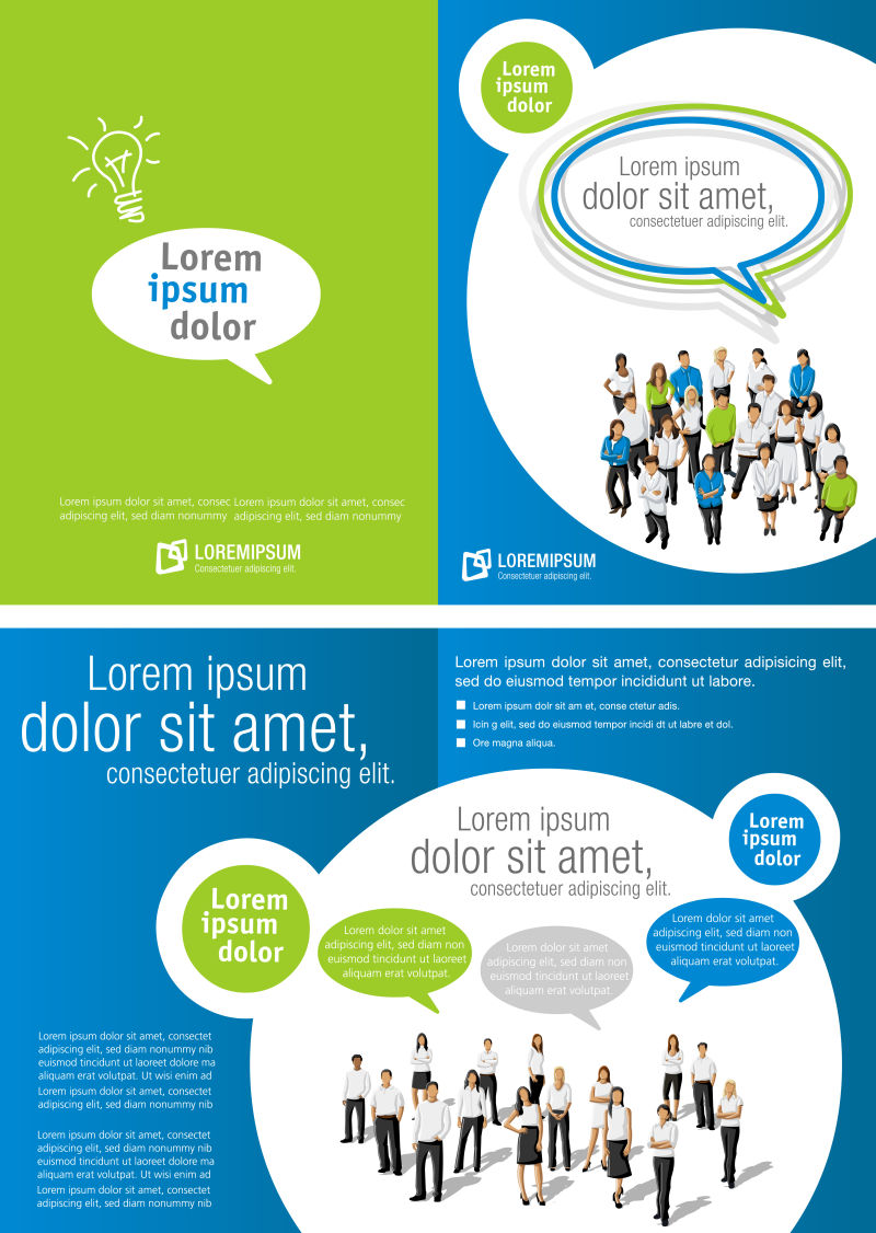 蓝绿色商业矢量广告图