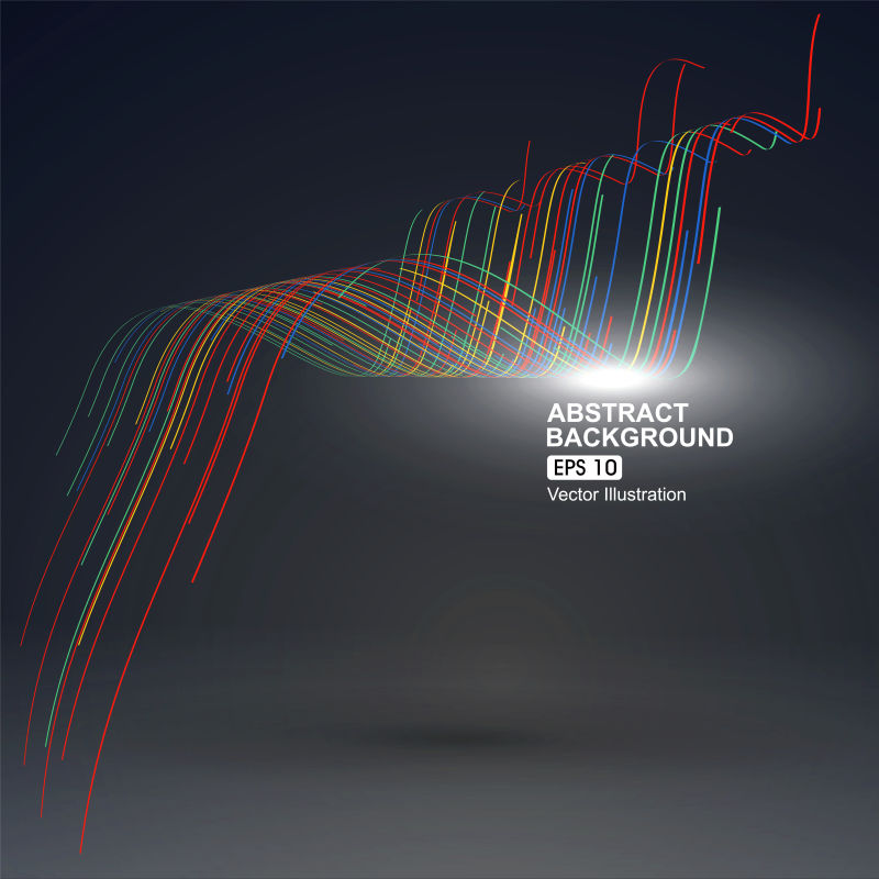 矢量五彩缤纷的曲线透视背景