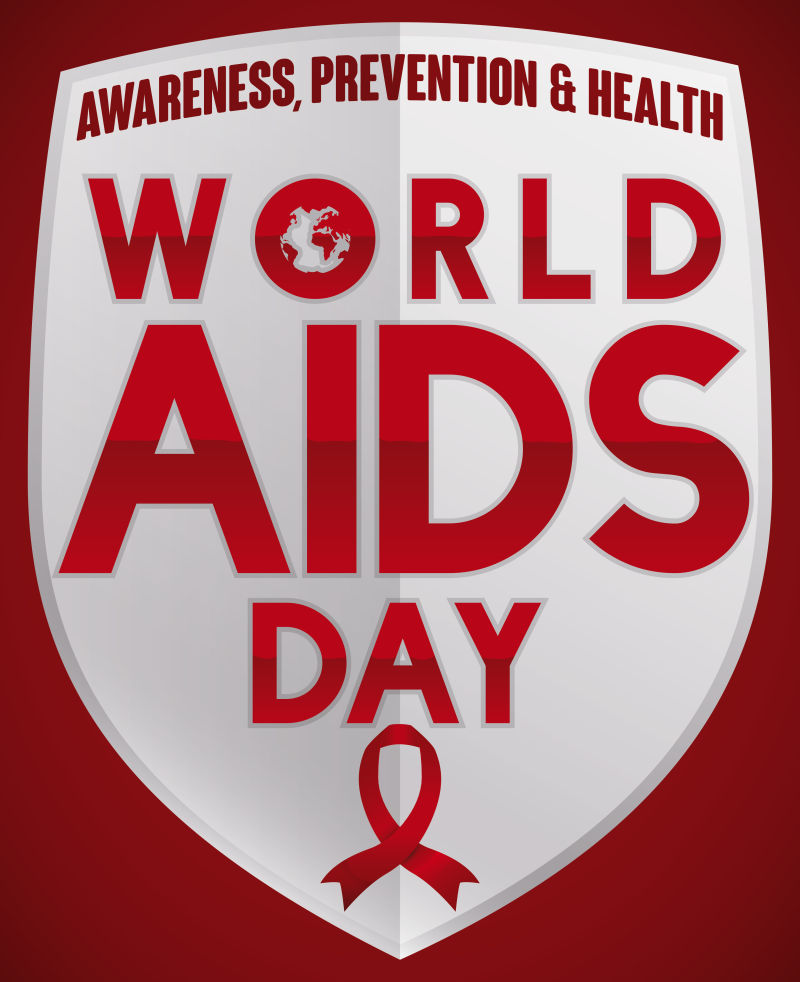 世界爱滋病日盾牌矢量