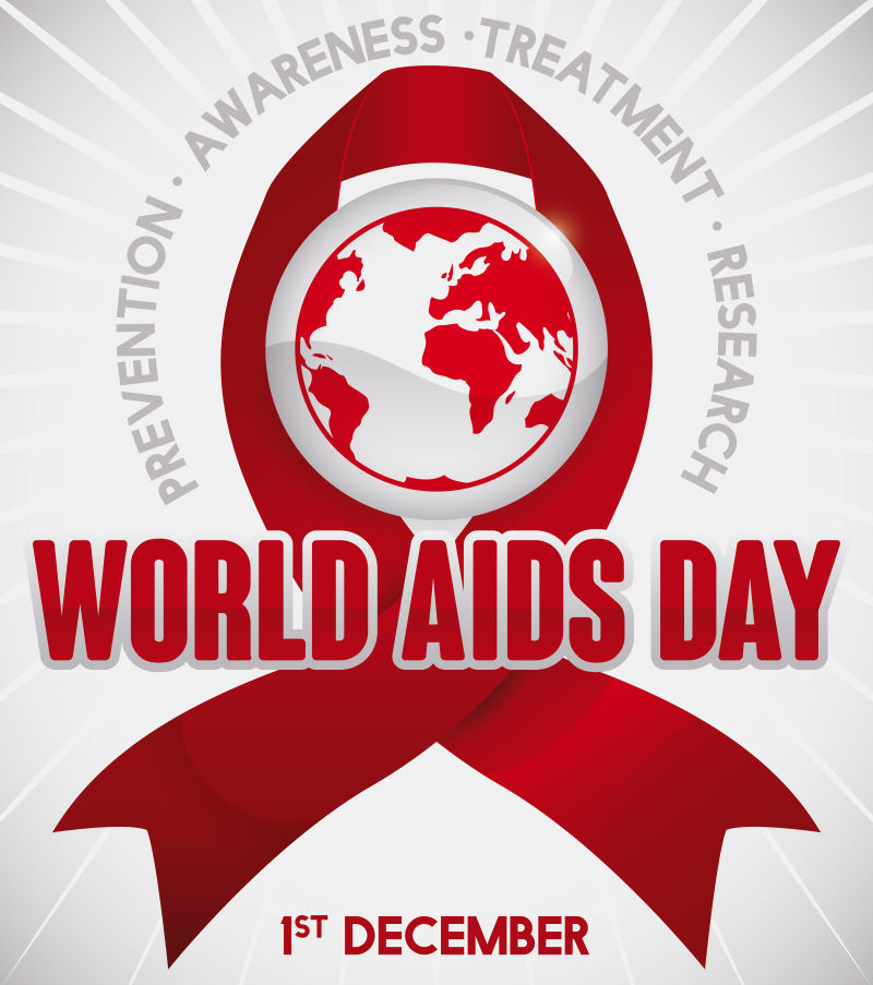 世界爱滋病日红色带子矢量