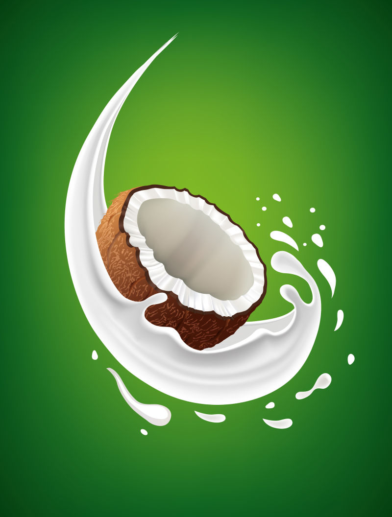 牛奶椰子矢量图