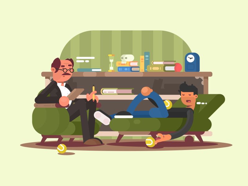 矢量设计做心理治疗的心理学家