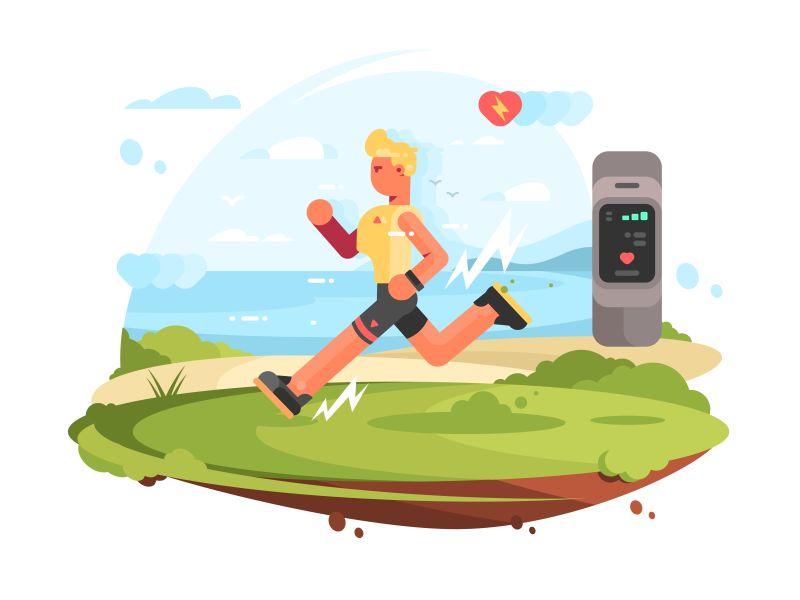 矢量设计的奔跑者和监视器