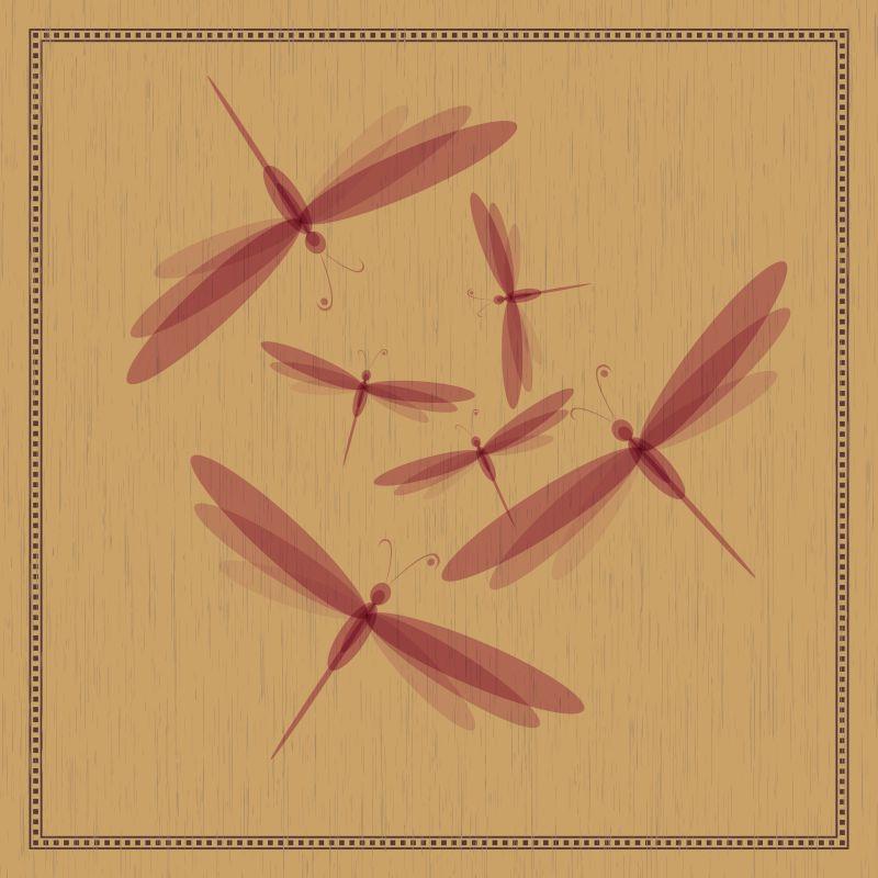 红色蜻蜓矢量图设计
