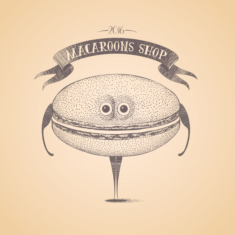 矢量马卡龙店标志